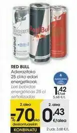 Eroski Red bull las bebidas energéticas 25 cl señalizadas oferta