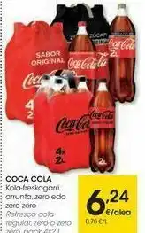 Eroski Coca cola refresco cola regular, zero o zero zero oferta