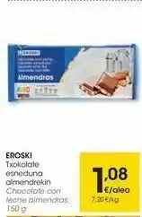 Eroski Eroski chocolate con leche almendras oferta