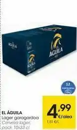 Eroski El águila cerveza lager oferta