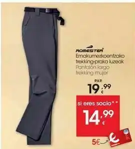 Eroski Romester pantalón largo trekking mujer oferta