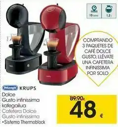 Eroski Delonghi krups cafetera dolce gusto infinissima oferta