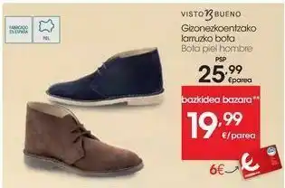 Eroski Visto bueno bota piel hombre oferta