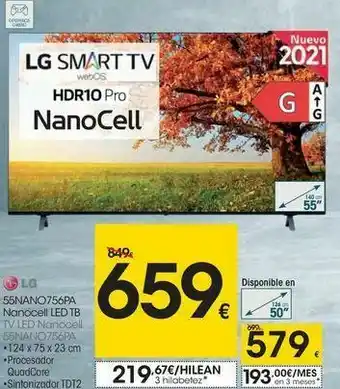 Eroski Lg tv led nanocell 55nano756pa oferta