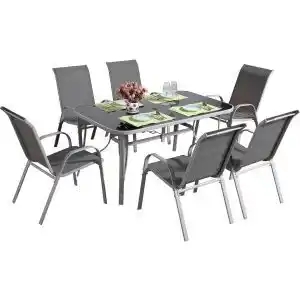Brico Depôt Conjunto de muebles de jardín de textileno cordoba + porto 6 personas gri oferta