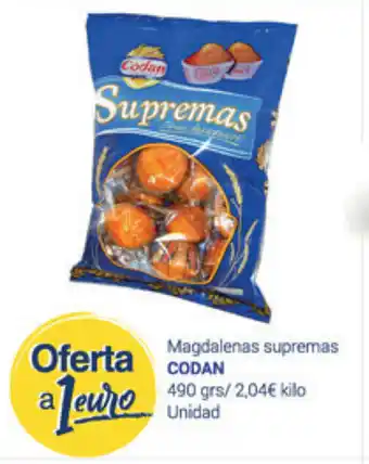 Supermercados Plaza Codan Magdalenas supremas 490 grs oferta