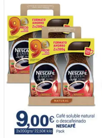 Supermercados Plaza Nescafé Café soluble natural o descafeinado Pack oferta