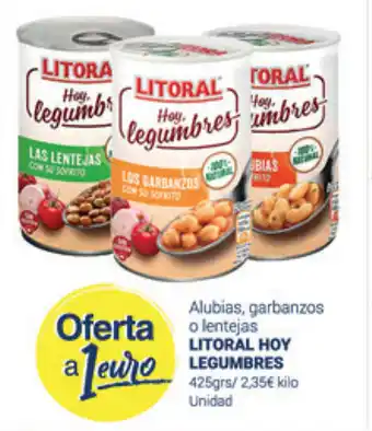 Supermercados Plaza Litoral Hoy Legumbres Alubias, garbanzos o lentejas 425 grs oferta