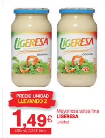 Supermercados Plaza Ligeresa Mayonesa salsa fina Unidad oferta