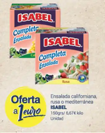 Supermercados Plaza Isabel Ensalada californiana, rusa o mediterránea 150grs oferta