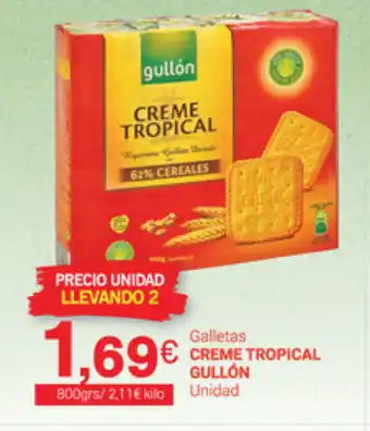 Supermercados Plaza Creme Tropical Gullón Galletas Unidad oferta