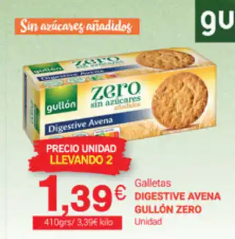 Supermercados Plaza Digestive Avena Gullón Zero Galletas Unidad oferta