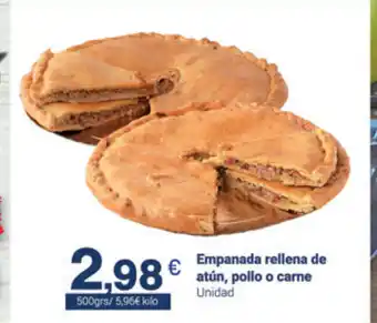 Supermercados Plaza Empanda rellena de atún, pollo o carne Unidad oferta