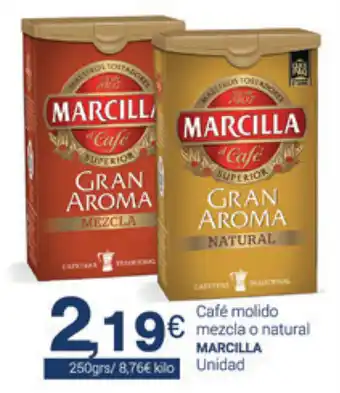 Supermercados Plaza Marcilla Café molido mezcla o natural Unidad oferta