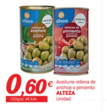 Supermercados Plaza Alteza Aceituna rellena de anchoa o pimiento Unidad oferta
