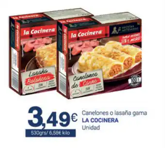 Supermercados Plaza La Cocinera Canelones o lasaña gama Unidad oferta