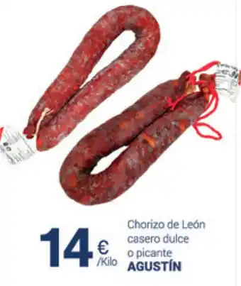 Supermercados Plaza Agustin Chorizo de León casero dulce o picante oferta
