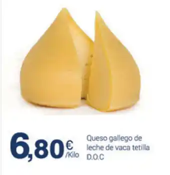 Supermercados Plaza Queso gallego de leche de vaca tetilla D.O.C oferta