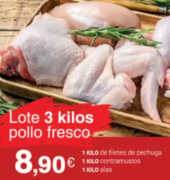 Supermercados Plaza 1 Kilo de filetes de pechuga/contramuslos/alas oferta
