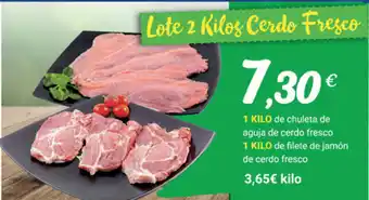 Supermercados Plaza 1 Kilo de chuleta de aguja de cerdo fresco oferta