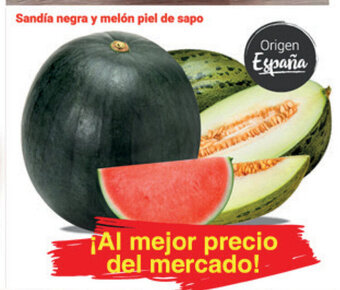 Supermercados Plaza Sandía negra y melón piel de sapo oferta