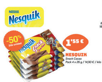 Supermercados Plaza Nequik Snack Cacao 4 x 25g oferta