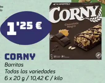 Supermercados Plaza Corny Barritas Todas las variedades 6 x 20g oferta
