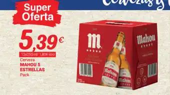 Supermercados Plaza Mahou 5 Estrellas Cerveza 12x250ml oferta
