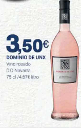 Supermercados Plaza Domino De Unx Vino rosado D.O navarra 75cl oferta