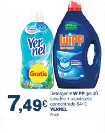 Supermercados Plaza Vernel Detergente Wipp gel 40 oferta