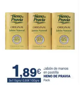 Supermercados Plaza Heno De Pravia Jabón de manos en pastilla 3 x 115grs oferta