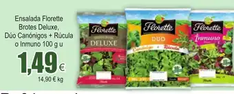 FROIZ Ensalada Florette Brotes Deluxe, Dúo Canónigos + Rúcula o Inmuno 100g u oferta