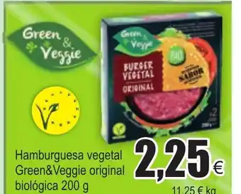 FROIZ Hamburguesa vegetal Green&Veggie original biológica 200g oferta
