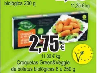 FROIZ Croquetas Green & Veggie de boletus biológicas 8 u 250g oferta