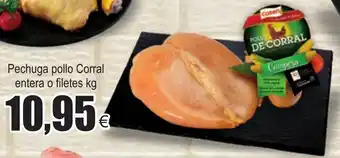 FROIZ Pechuga pollo Corral entera o filetes kg oferta
