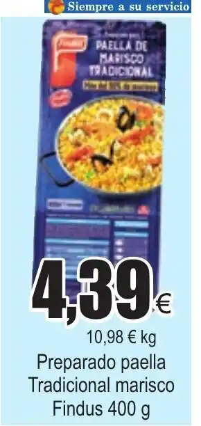 FROIZ Preparado paella Tradicional marisco Findus 400g oferta