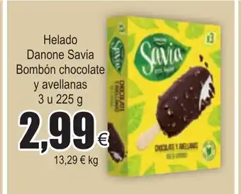 FROIZ Helado Danone Savia Bombón chocolate y avellanas 3 u 225 g oferta