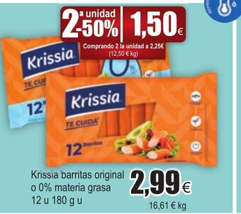 FROIZ Krissia barritas original o 0% materia grasa 12 u 180g u oferta