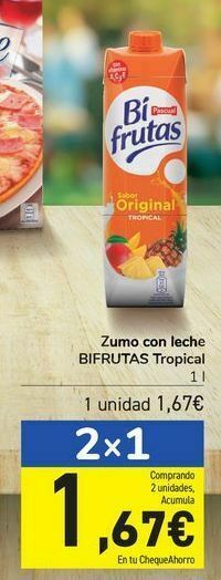 Carrefour Zumo con leche bifrutas tropical oferta