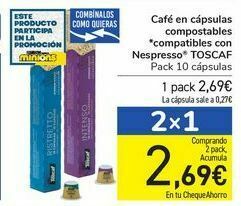 Carrefour Café en cápsulas compostables *compatibles con nespresso toscaf oferta