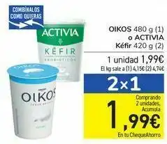Carrefour Oikos o activia kéfir oferta