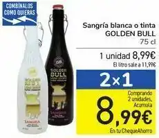 Carrefour Sangría blanca o tinta golden bull oferta