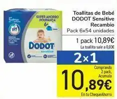 Carrefour Toallitas de bebé dodot sensitive recambio oferta