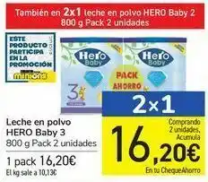Carrefour Leche en polvo hero baby 3 oferta