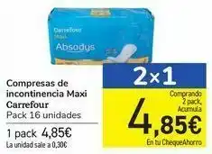 Carrefour Compresas de incontinencia maxi carrefour oferta