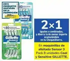 Carrefour En maquinillas de afeitado sensor 3 cool y sensitive gillette oferta