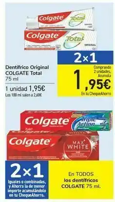 Carrefour En todos los dentífricos colgate oferta
