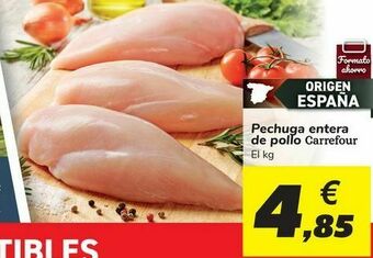 Carrefour Pechuga entera de pollo carrefour oferta