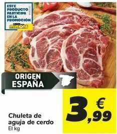 Carrefour Chuleta de aguja de cerdo oferta