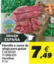 Carrefour Morcillo o carne de añojo para guisar calidad y origen carrefour oferta